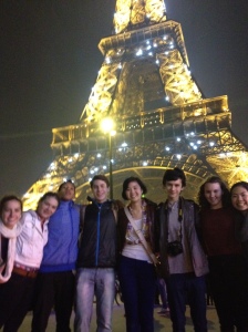 B.A. Students Visiting la Tour Eiffel at Night